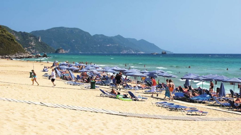 Glyfada Beach in Corfu 